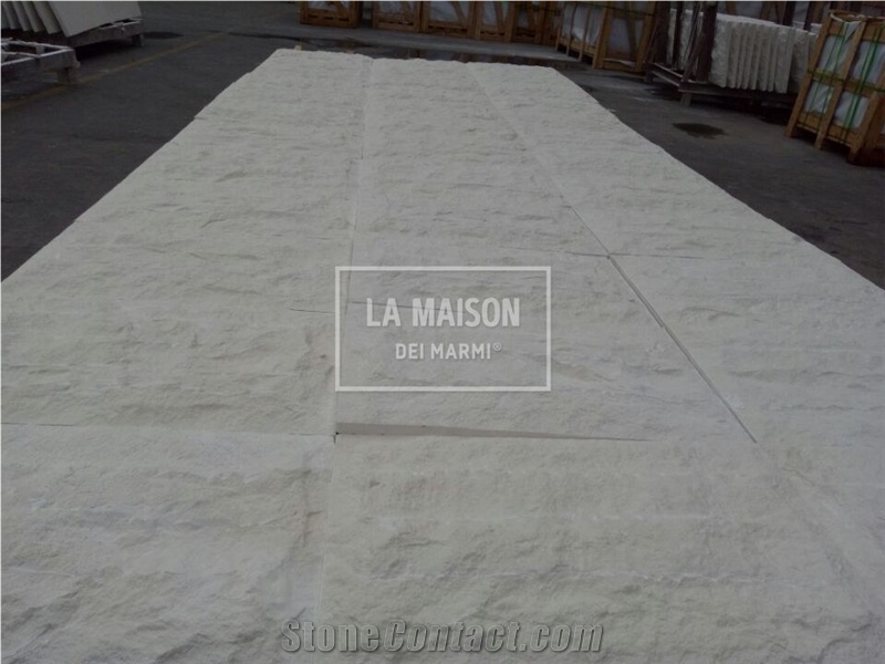 White Limestone Mushroom Surface Split For Outdoor Walls