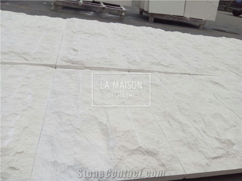 White Limestone Mushroom Surface Split For Outdoor Walls