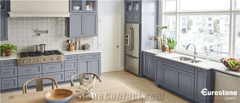 Vietnam White Quartz Kitchen Countertops Quartz