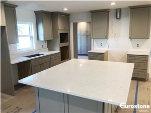 White Quartz Kitchen Countertop