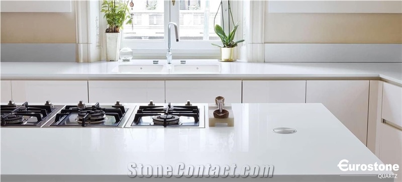 White Quartz Kitchen Countertop