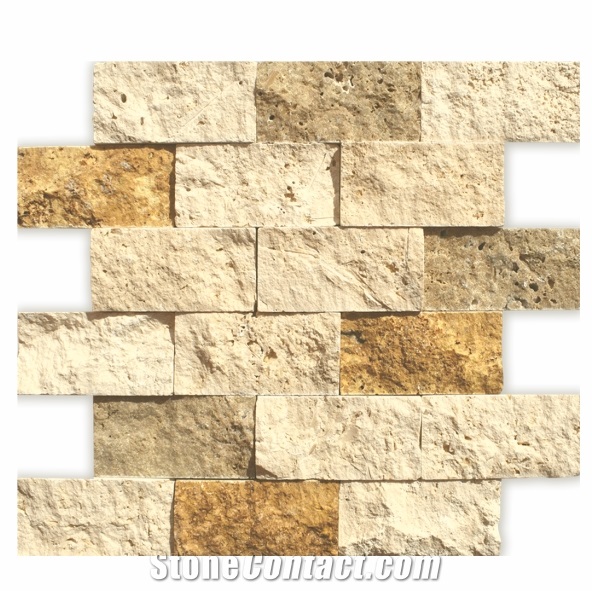 Travertine Split Face Mosaic Wall Ties