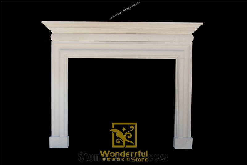 Cream Bello Limestone Fireplace Mantel