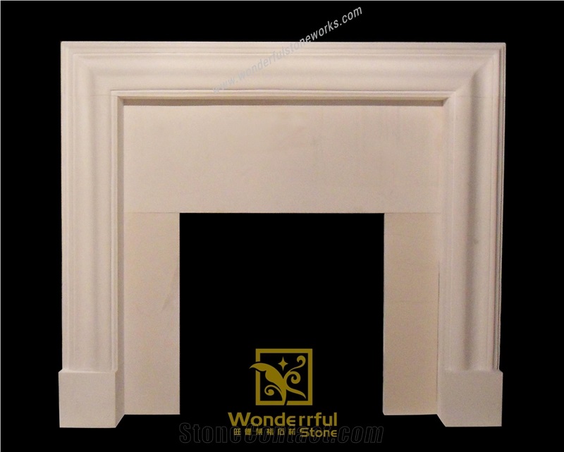 Cream Bello Limestone Fireplace Mantel