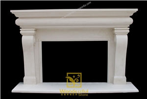 Cream Bello Limestone Fireplace Mantel