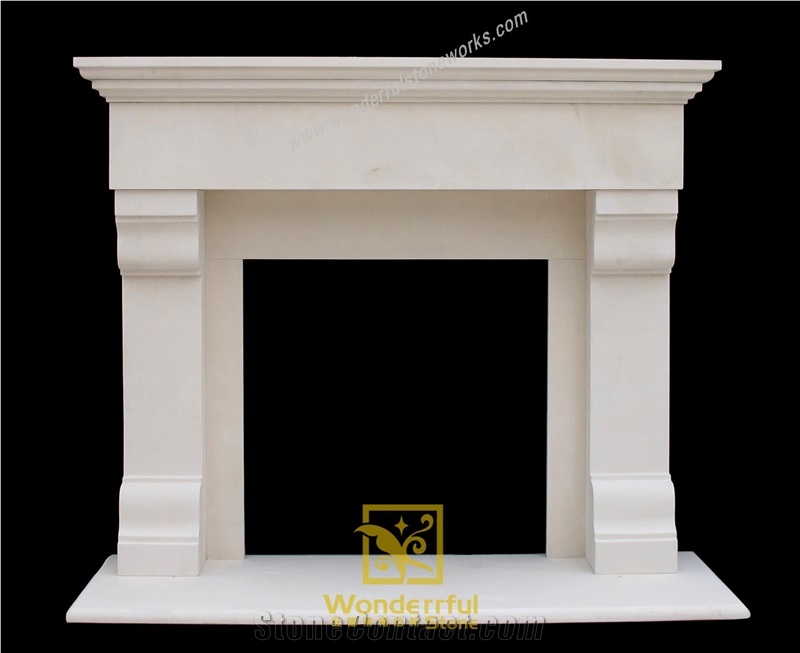 Cream Bello Limestone Fireplace Mantel