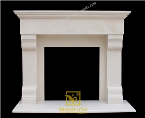 Cream Bello Limestone Fireplace Mantel