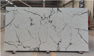 Artificial Stone Calacatta Quartz Stone Slabs Super White