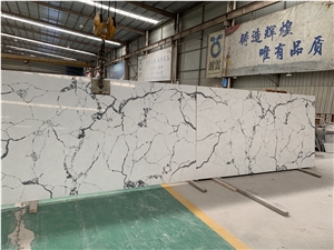 Artificial Stone Calacatta Quartz Stone Slabs Super White