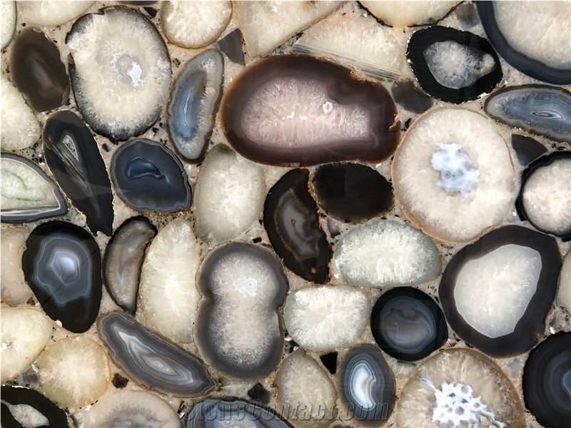 Black Agate Gemstone- Semiprecious Stone Slabs