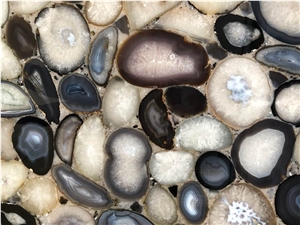 Black Agate Gemstone- Semiprecious Stone Slabs