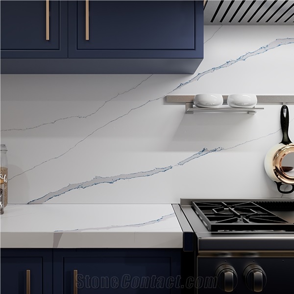 Calacatta Marina Quartz Kitchen Countertop