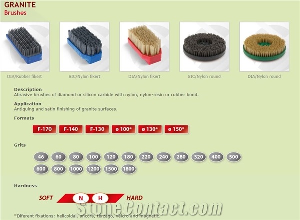 Abrasive Brushes Of Diamond Or Silicon Carbide For Granite