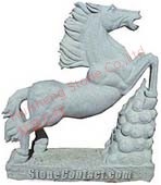 Granite Grey Animal Horse Sculpture Carving