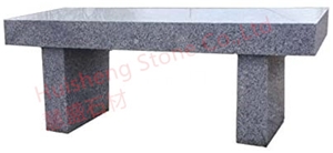 Grey And Back Granite Garden Bench Chair Seat