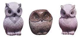 Grey Granite Owl Sculpture, Grey Granite