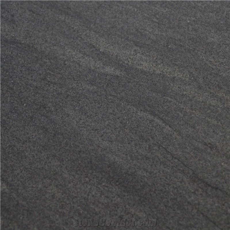 Carbon Grey Quartzite Slabs, Tiles