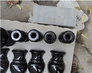 Absolute Black Granite Memorial Candle And Gravestone Vase