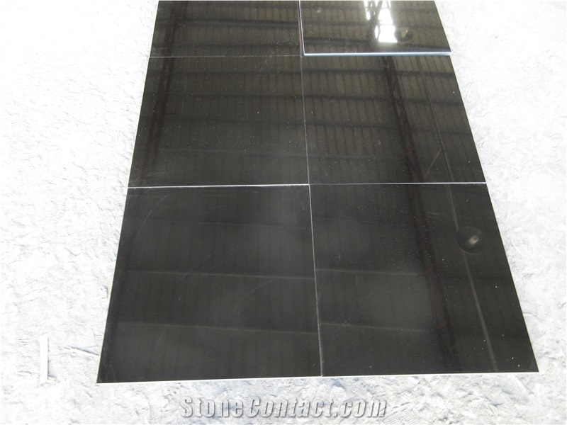 Absolute Black Mongolian Granite Flooring Tiles