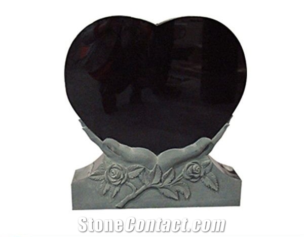 Absolute Black Polished Granite Monument, Gravestone