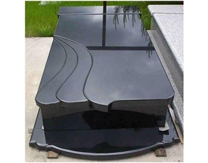 Absolute Black Polished Granite Monument, Gravestone