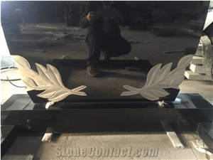 Absolute Black Polished Granite Monument, Gravestone