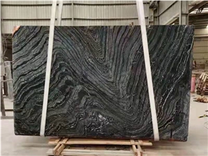 Ancient Wood Grain Marble Opus Pattern Slab