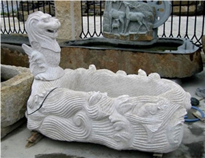 Beige Granite Fountains With Chidren For Sale