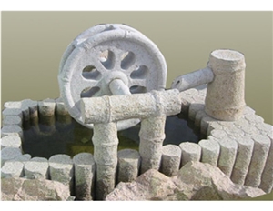 Beige Granite Fountains With Chidren For Sale