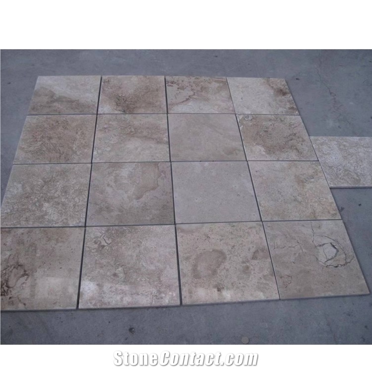 Beige Travertine  French Pattern Paver Tiles For Pool Coping