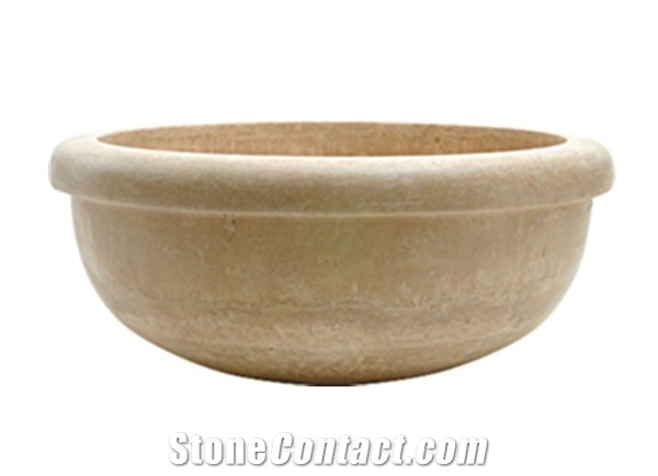 Beige Travertine Vessel Sinks, Wash Bowls
