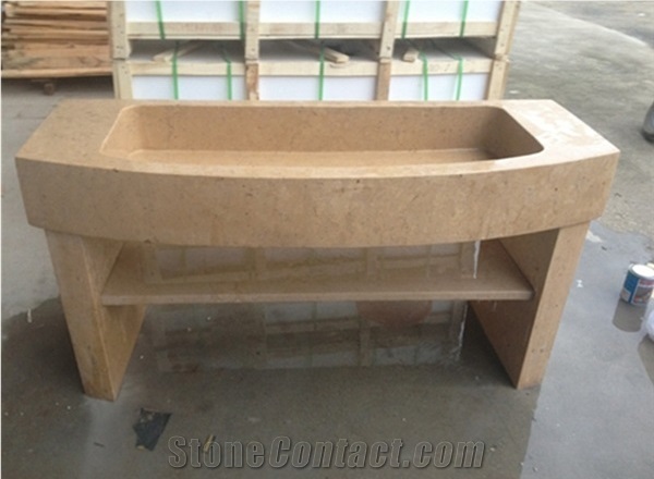 Beige Travertine Vessel Sinks, Wash Bowls
