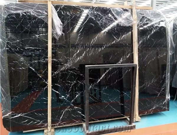 Black Ink Jade Marble Polished Tiles & Slabs