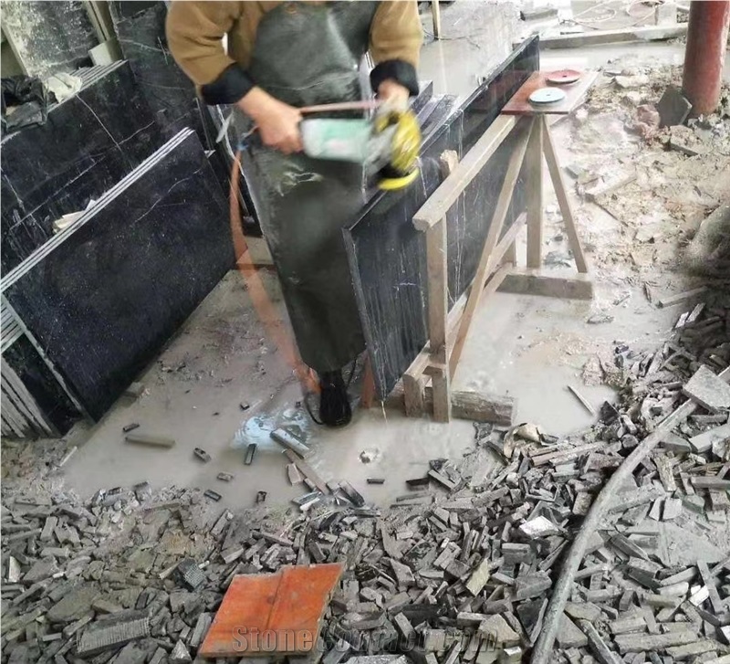 Black Ink Jade Marble Polished Tiles & Slabs