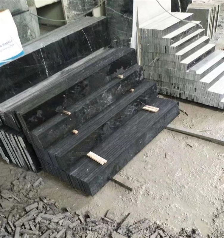 Black Ink Jade Marble Polished Tiles & Slabs