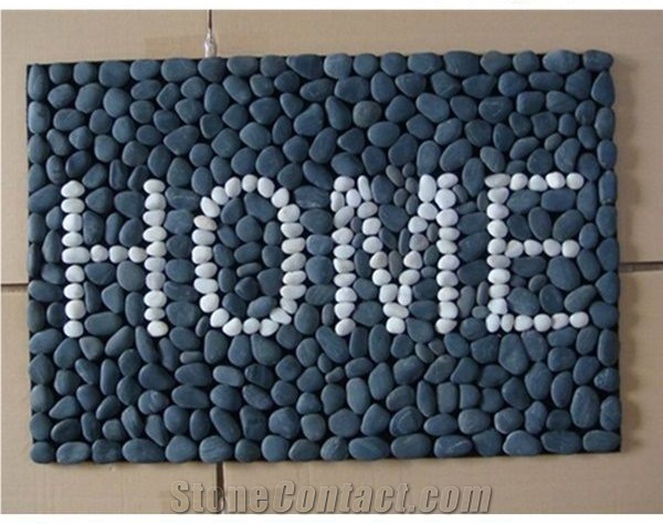 Black Pebble Mosaic Tile, Floor Mosaic Tiles