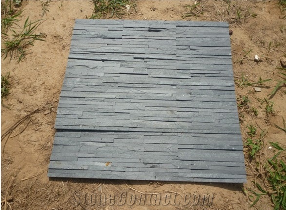 Black Water Flowing Shaped Thin Six Strips Culture Stone
