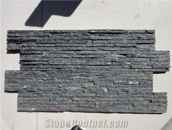 Black Water Flowing Shaped Thin Six Strips Culture Stone