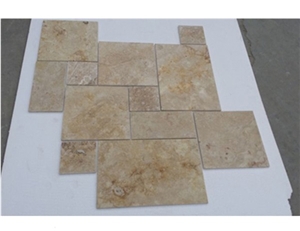 Cheap Beige Travertine Customized Tiles & French Pattern