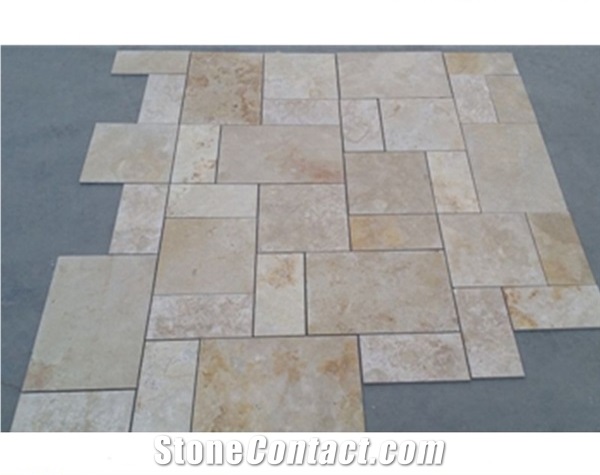 Cheap Beige Travertine Customized Tiles & French Pattern
