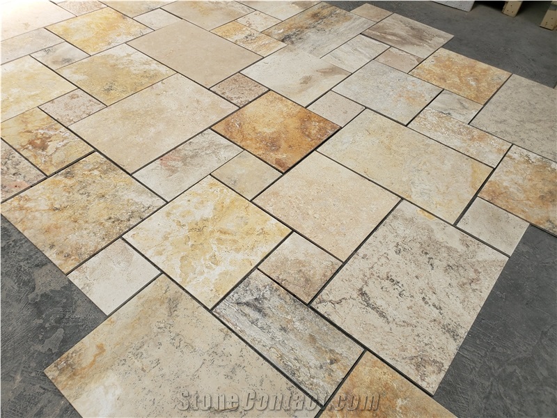 Cheap Beige Travertine Customized Tiles & French Pattern
