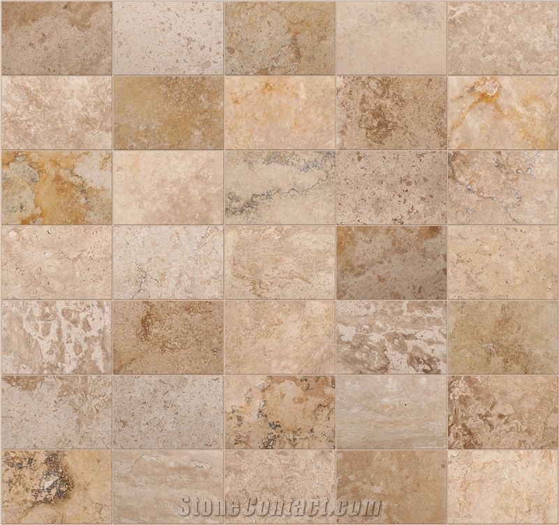 Cheap Beige Travertine Customized Tiles & French Pattern