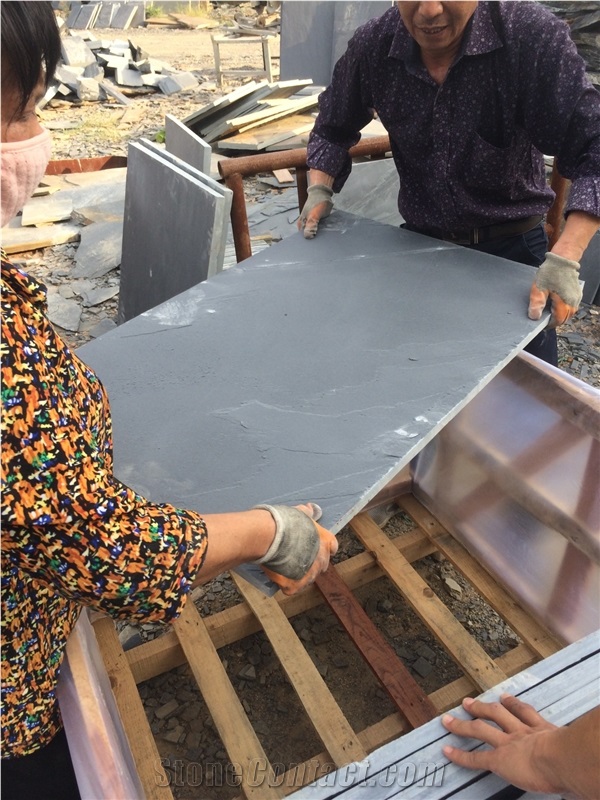 Cheap Black Slate Stone Slabs And Flooring Tiles