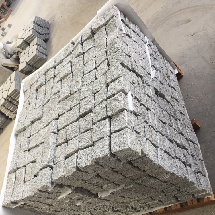 Cheaper G603 Grey Granite Natural  Paving Stone On Mesh