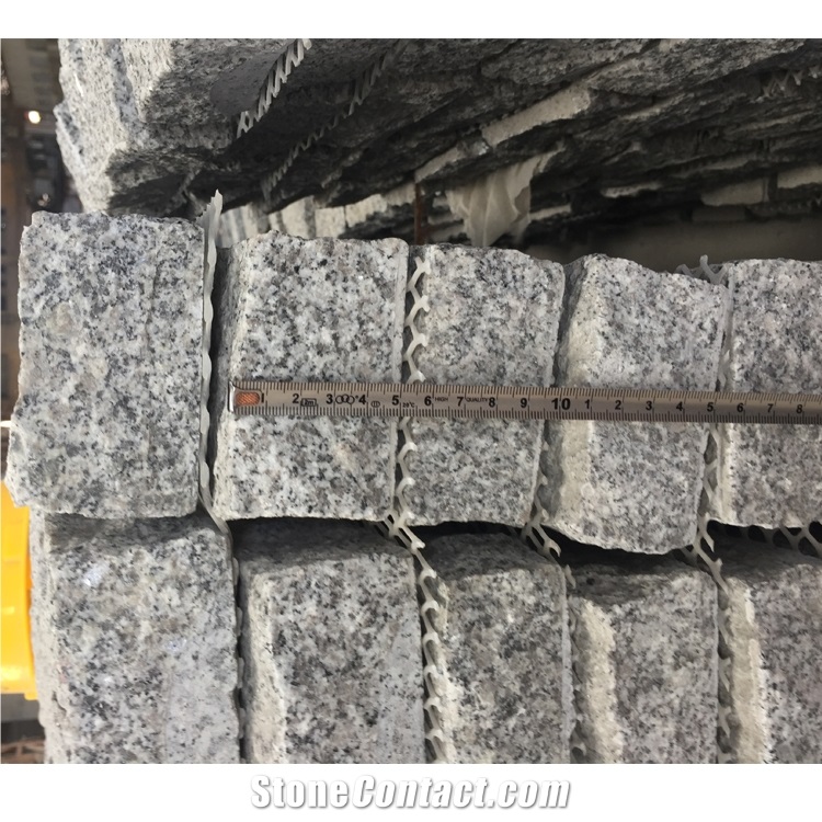 Cheaper G603 Grey Granite Natural  Paving Stone On Mesh