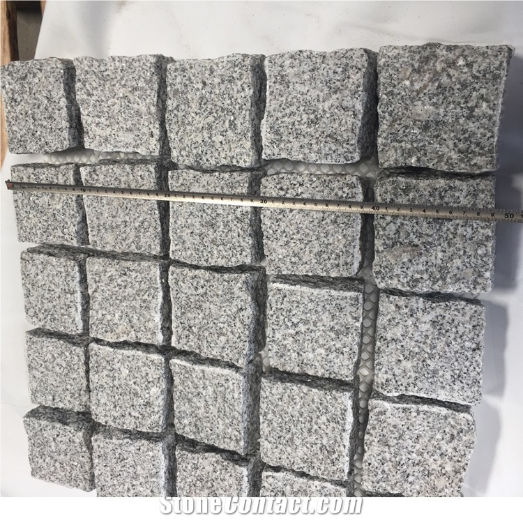 Cheaper G603 Grey Granite Natural  Paving Stone On Mesh