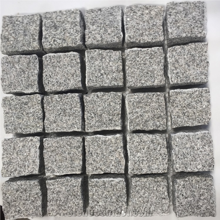 Cheaper G603 Grey Granite Natural  Paving Stone On Mesh