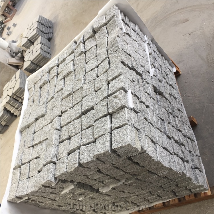 Cheaper G603 Grey Granite Natural  Paving Stone On Mesh