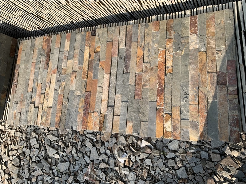China Rusty Slate Thin Culture Stone Panel Cladding