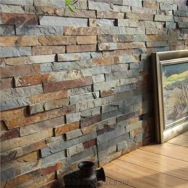 China Rusty Slate Thin Culture Stone Panel Cladding